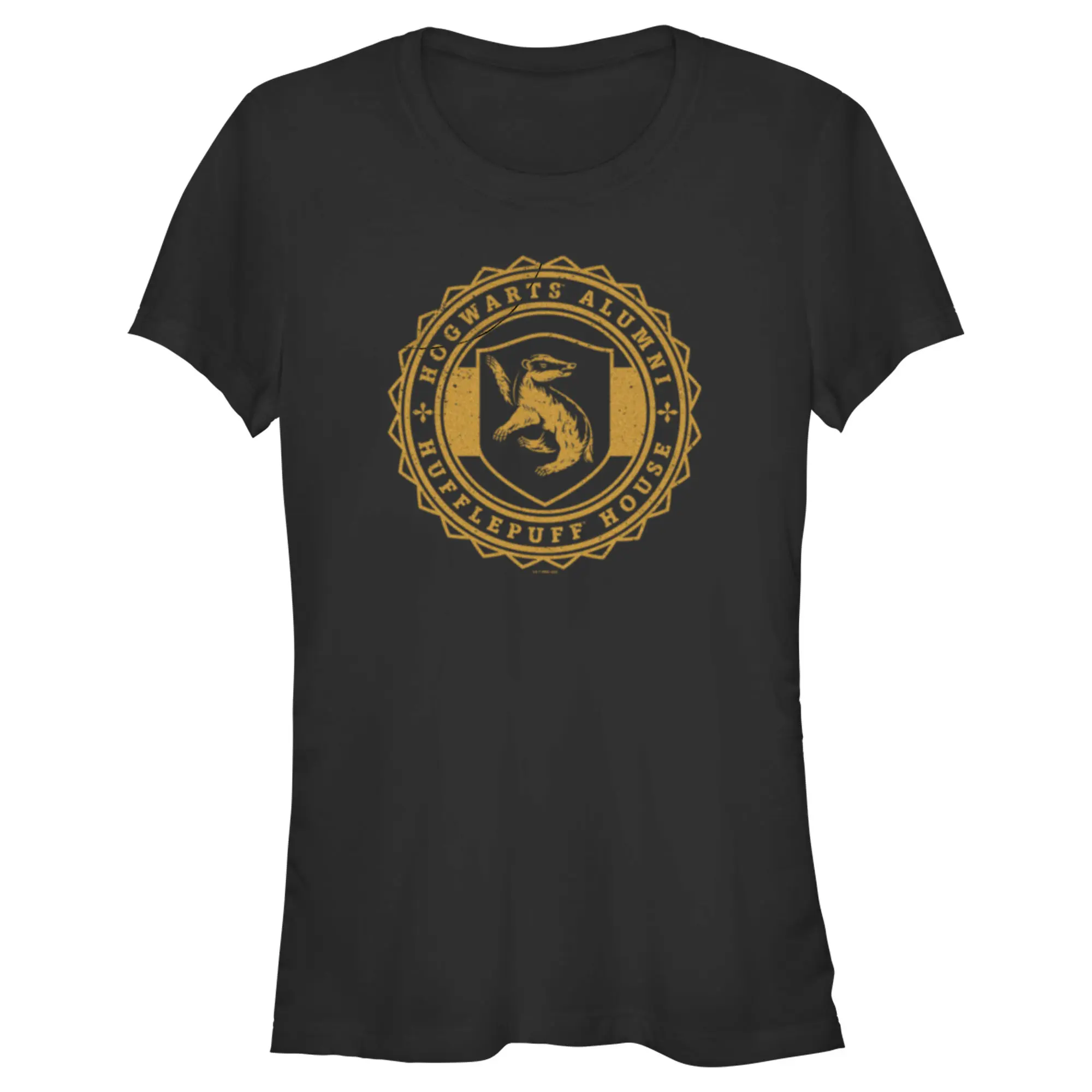Juniors Womens Harry Potter Hogwarts Alumni Hufflepuff House T-Shirt