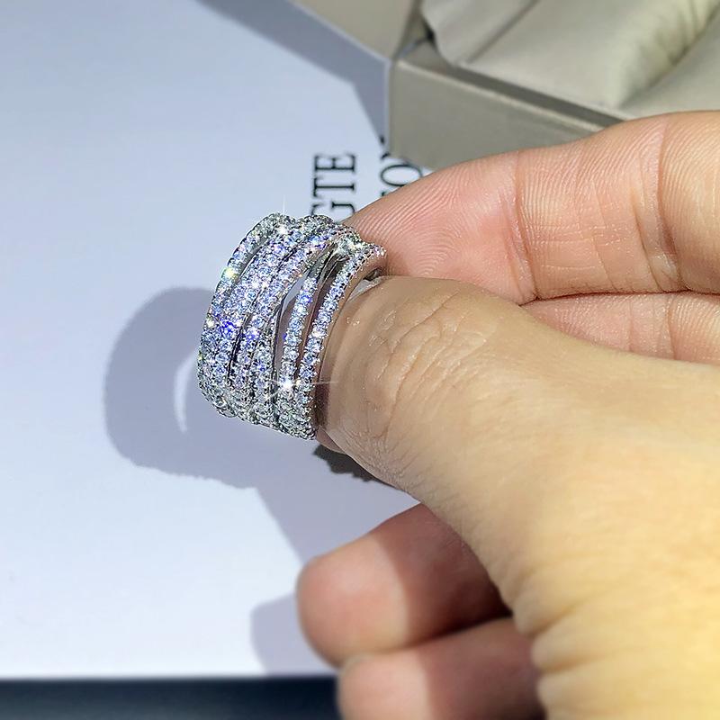 JJ CHIC Women's Zircon Ring with Elegant Wrap-Around Design, Luxury Jewelry for Women Gifts