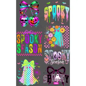 SPOOKY CHERRY SKULL/PUMPKIN PREMADE GANGSHEET - 22X36 DTF TRANSFERS - DIRECT TO FILM