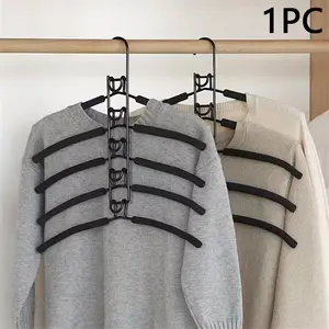 Multi-Function Magic Hangers, 5-Tier Lacquered Metal Clothes Hangers with Non-Slip Foam Tubes, Hanging Clothes Organizer, Space-Saving Foldable Wardrobe Organizer for Dorms and Closets