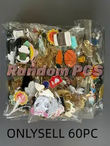 Fun Aesthetic Enamel Pins (60pcs Bulk), Cute Lapel Badge Pin Set, Mixed Style Brooches for Backpacks, Hats, Handbags, Lanyards, Clip