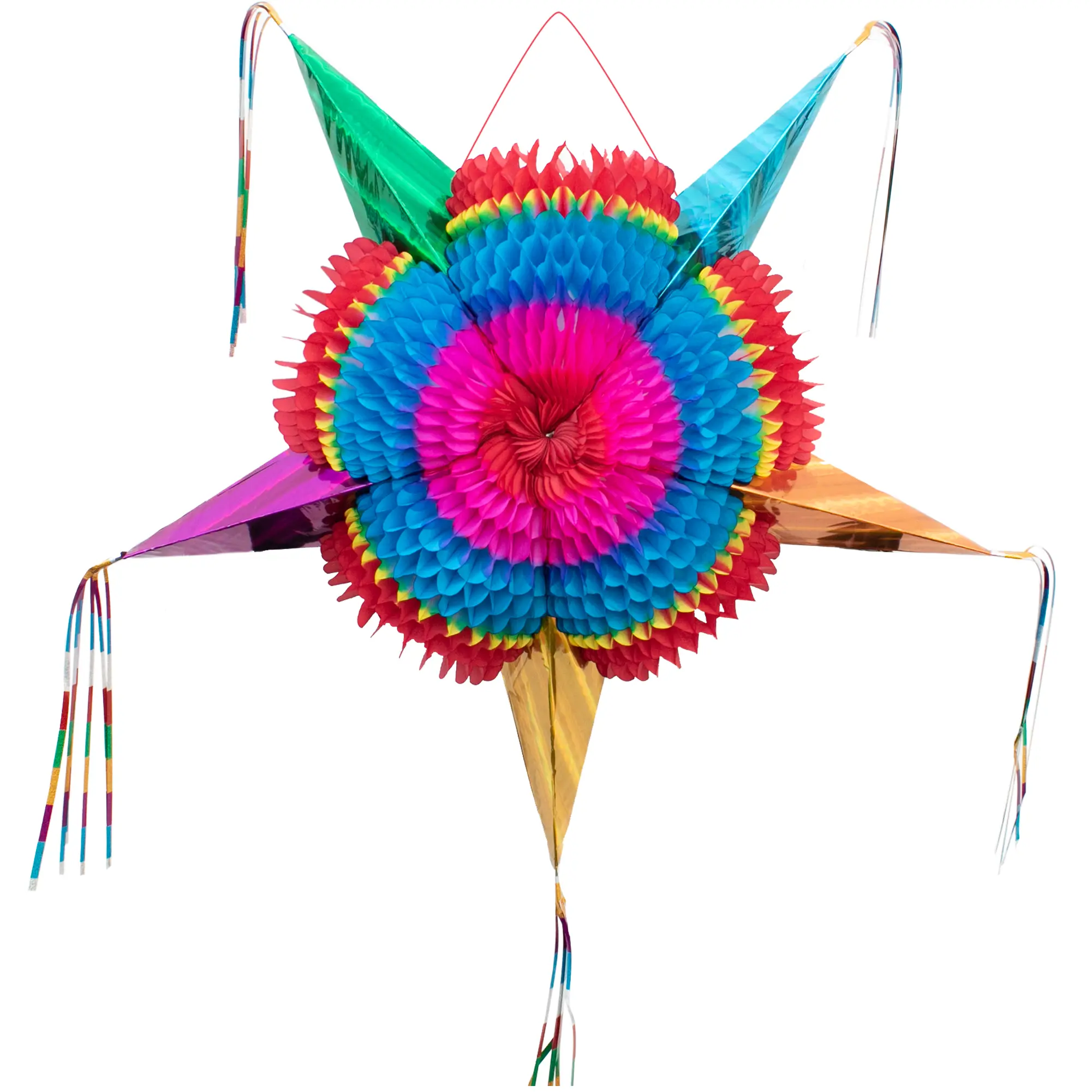 Mexican Piñata (X-Large 36 inches) - Authentic Handmade Foldable Large Pinata for Birthday Party - Piñatas para Cumpleaños - Mexican Pinata for Kids - Big Star Pinata - Cinco de Mayo Pinata for Adults