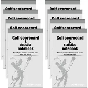 8 Pcs Pocket Size Golf Yardage Book with Golf Scorecard Notebook Journal Log Book Score Notepad for Men Women Golfers Golfing Game Scorebook Supplies