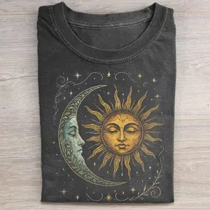 Comfort Colors Boho Celestial Moon Sun T-shirt, Spiritual Graphic Tee, Unisex Gift