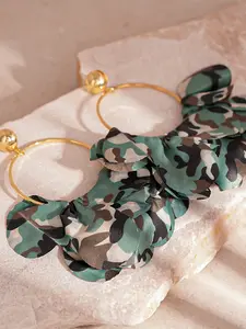 Vintage Lace Leopard Camo Drop Earrings, Silver Color Studs, Women's Fashion Jewelry, Party Style Accessories, All Seasons Wear
