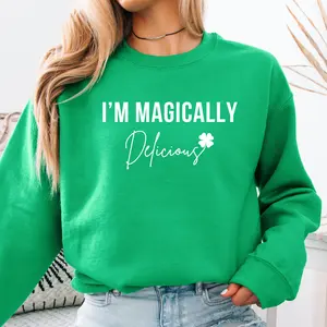 Funny St Patricks Day Sweat Shirt, I'm Magically Delicious, St. Paddy's Day Shirt for her, Party Shirt for her Unisex Heavy Blend™ Crewneck Sweatshirt
