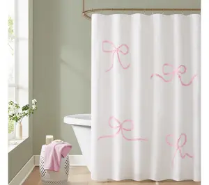 Truly Soft Textured Bow Shower Curtain