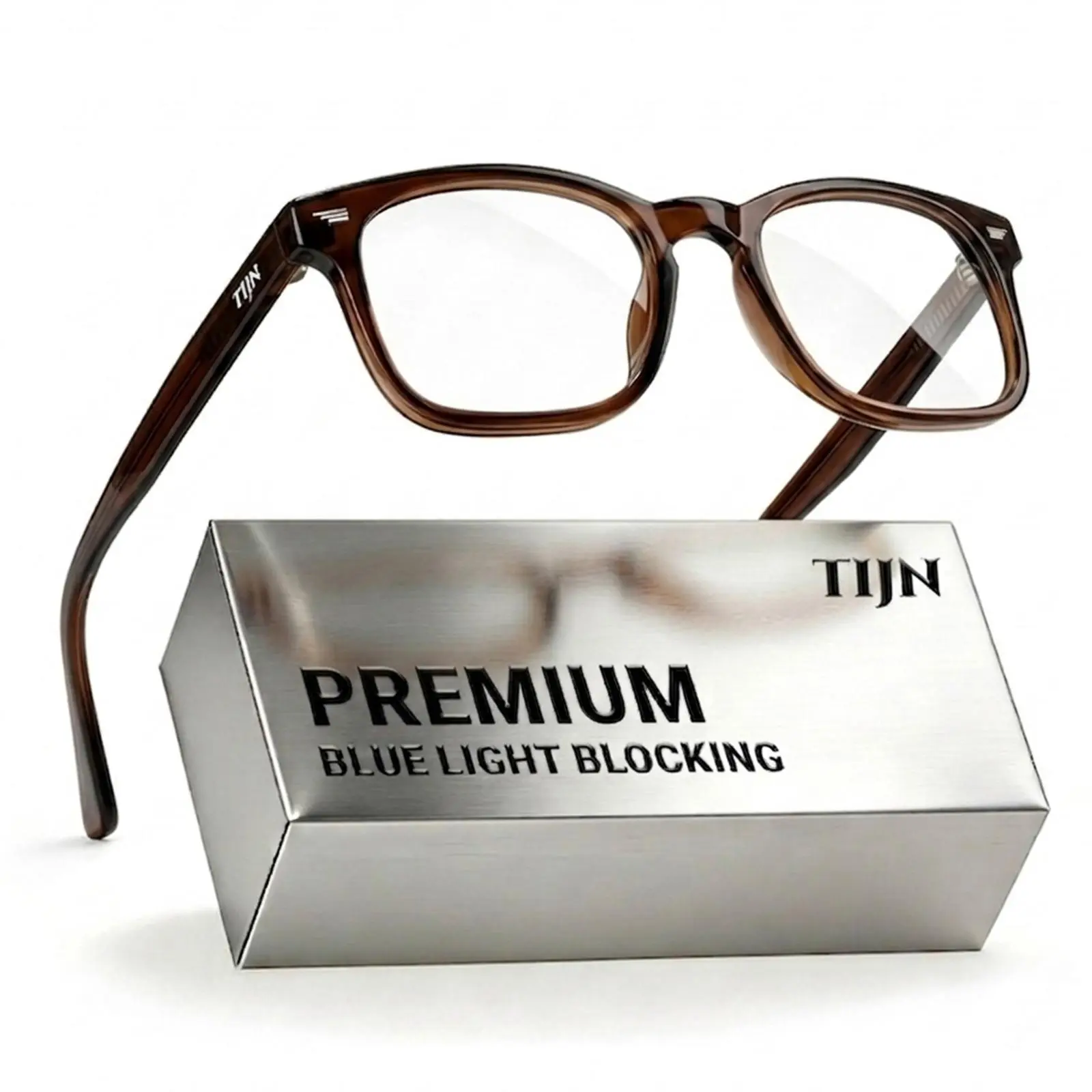 TIJN Premuim Blue Light Blocking Glasses for Women Men Square Frame Nerd Eyeglasses Anti Blue Ray Computer Screen Glasses