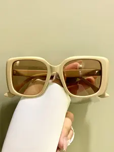 Casual Minimalist Fashion Glasses, Square Decorative Eyeglasses, Metal Hinges with PC Lenses, Unisex Eyewear