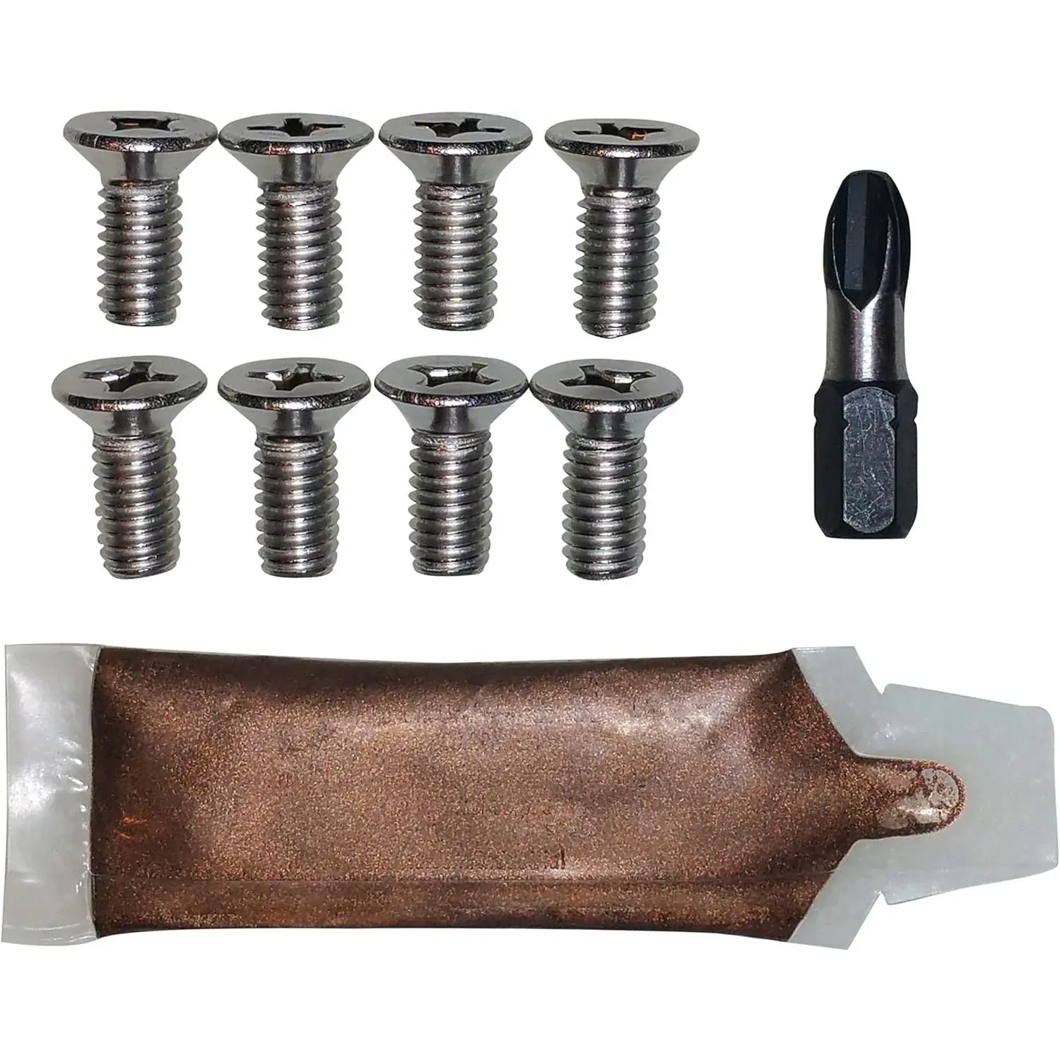 Heavy-Duty Stainless Steel Disc Brake Rotor Screw Kit for Honda & Acura Vehicles - 8 Screws, 1 Anti-Seize Compound, #3 Bit, Corrosion-Resistant