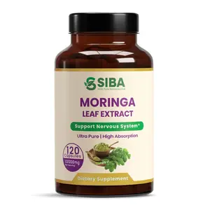 Siba Organic Moringa Leaf Extract | 120 Capsules 10000mg Ultra Pure High Absorption Support Nervous System Dietary Supplement