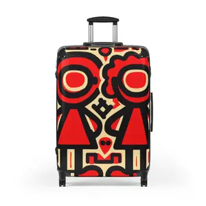 Girl Boy Suitcase | Red Keith Haring Inspo