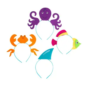 6 1/4" - 8 1/4" Under the Sea Plastic Headbands - 12 Pc.