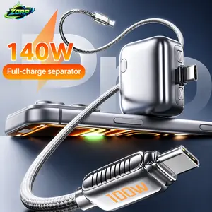 ZORP 2026 New 140W USB-C Charging Adapter Split Charger, Physical Power-Off to Prevent Overcharging, Intelligently Stops Charging Automatically After Fully Charged, Type-C Interface Compatible with iPhone 17/16/15, Laptops, Tablets
