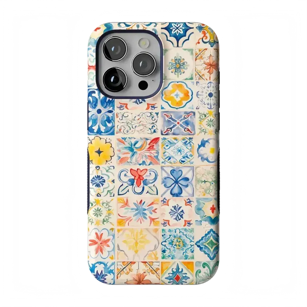 Casely iPhone 14 Pro Case | Dolce Vita | Tuscan Tiles | Bold Protective Design | Compatible with MagSafe