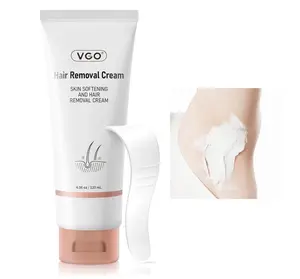 VGO Painless Hair Removal Cream for Women & Men, Hair removal cream for body, back & legs, All Skin Types, 4.06oz w/Spatula