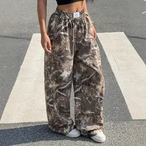 men Camouflage Cargo Pants, Multi-Pocket Baggy Trousers, Retro Y2K Hip Hop Streetwear Slimming Casual Pants，women's clothes，clothes women
