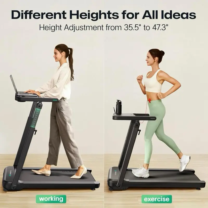 Ab Machine, Multi-Functional Adjustable Ab Trainer & Exercise Equipment, Ab Workout Bench For Home UREVO Walking Pad Treadmill with Adjustable Desk, Foldable Treadmill with Incline, Folding Treadmill Desk, Walking Pad with Handle Bar, UREVO SmartCoach App