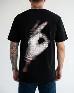 Men's Vintage Y2K Iced Hand Graphic Tee - Luxury Hip Hop Streetwear, Glitch Rap Aesthetic, Unisex Oversized Relaxed Fit Cotton Fabric Menswear Top, Casual Urban Fashion, S-4XL