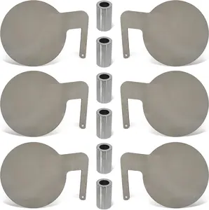 6 count AR500 3/8'' Thick Steel Dueling Tree Targets, 6'' Swing Paddles DIY  Target with Tubes