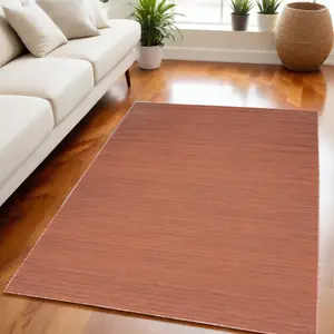 212 MAIN 5x7 ft. Powerloomed Modern Abstract Print Low Pile Polyester Blend Rectangle Area Rug, Brick Red, Machine Washable Rug