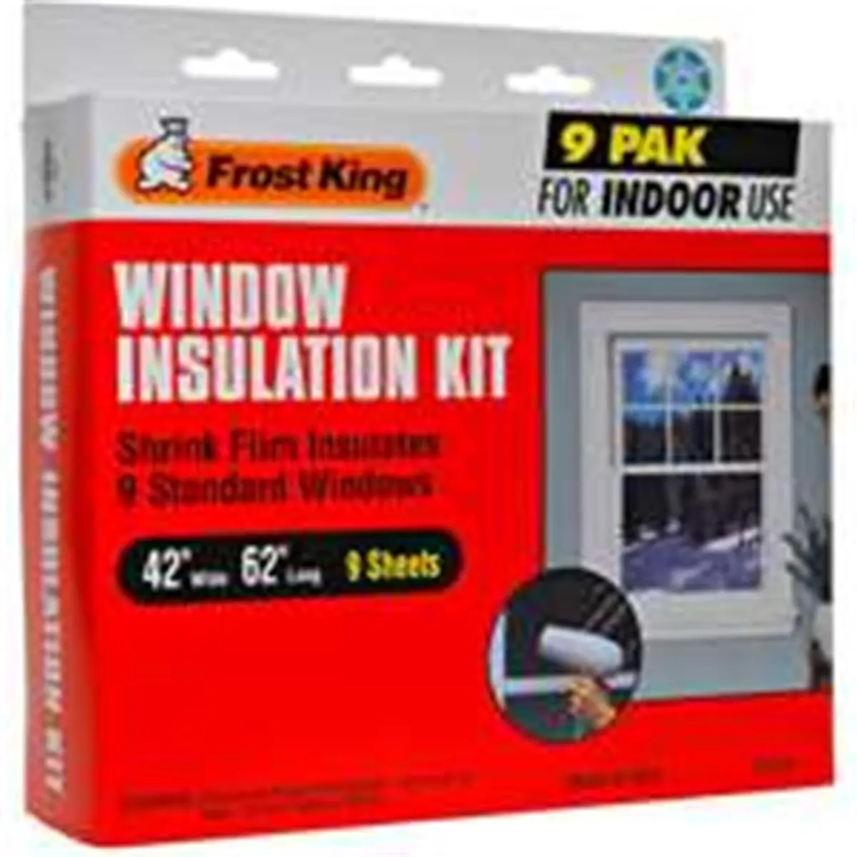 212 MAIN Thermwell Products V73-9H Indoor Window Kit - 42x62 in, 162 Sq.Ft, Insulation, Window Frames, Shrink Film, Double-Tape, Easy Install