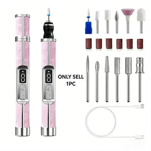 Portable Electric Nail Sander, USB Electric Nail Sander, LCD LCD Screen, Nail Art Pedicure Polishing Shape Nail Art Tool for Exfoliating, Polishing, Removing Nail, Multifunctional Nail Art Tool, Nail Art Sanding, Professional Electric Nail Polish Removal