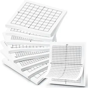 8 Packs Graph Paper Sticky Notes 400 Sheets 3 x 3 Inch Lined Mini Graph Pads 20 x 20 Four Quadrant Adhesive Grid Sticky Notes for Office School Math Supplies (6 Style,White)