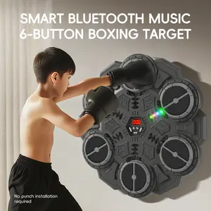 6-Key Music Punching Machine for Kids & Adults, Wall-Mounted Bluetooth-compatible Smart Boxing Target, Training Pad Toy with Boxing Gloves, Smart Boxing Trainers