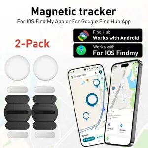 2pcs Global Vehicle Tracker with Magnetic Case, No Monthly Fee, Dual System iOS Android, for Cars Bikes Motorcycles Pets Luggage Personal Items