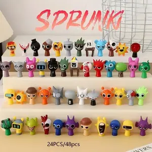 Sprunki Rhythm Box Set, 48 PVC Doll Collection, Music Theme Decorations, Perfect for Christmas, Birthday, Home Office Display