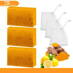 TURMERIC&KOJIC Lemon Turmeric Kojic SoapLemon Kojic Soap BarTurmeric Soap  for Face Facial Skincare Radiant Comfort