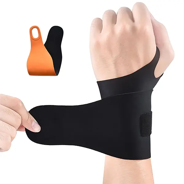 Adjustable Ultra-Thin Breathable Sports Wrist Brace for Men and Women - 1 Size Black Support Wrap for Sprain Recovery, Tenosynovitis Relief at Work