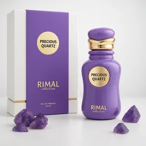 Precious Quartz by Rimal – Unisex Luxury Eau de Parfum – Tagete, Red Apple, Amber, Rose, Gardenia, Ambergris, Praline & Oakmoss – Elegant Fruity Floral Perfume – Long-Lasting