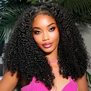 4C Curly Edges Ready to Go Glueless Lace Front Wigs Human Hair Pre Cut Pre Bleached 8x5 Closure Wig 220% Density Human Hair Wig Pre Plucked 13x4 Lace Frontal Wigs With Natural Hairline