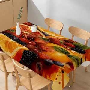 1pc,2D printing.New style,colorful fruit platter with vibrant oranges,strawberries,blueberries and blackberries interwoven,bringing a fresh and lively vibe.Suitable for kitchen,dining room,parties,festivals,camping,and both indoor and outdoor decoration