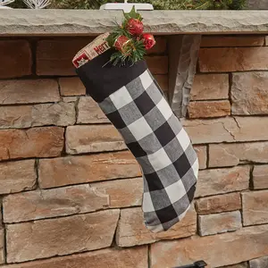Buffalo Black and White Check Stocking