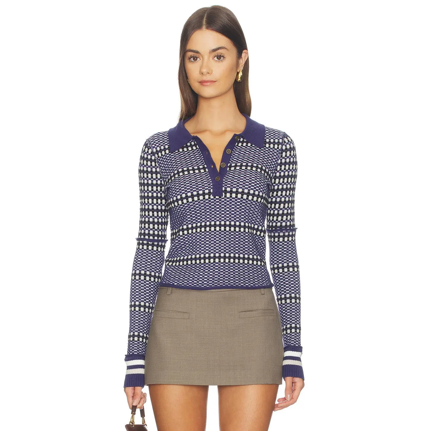 Free People X We The Free Level Up Swit Top in Navy Combo