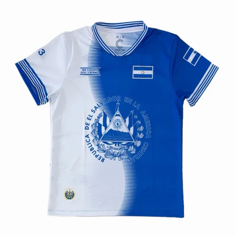 El Salvador Soccer Jersey 2025 White and Blue with National Logo Original Design for Fans Versatile Use Game Days or Casual Wear