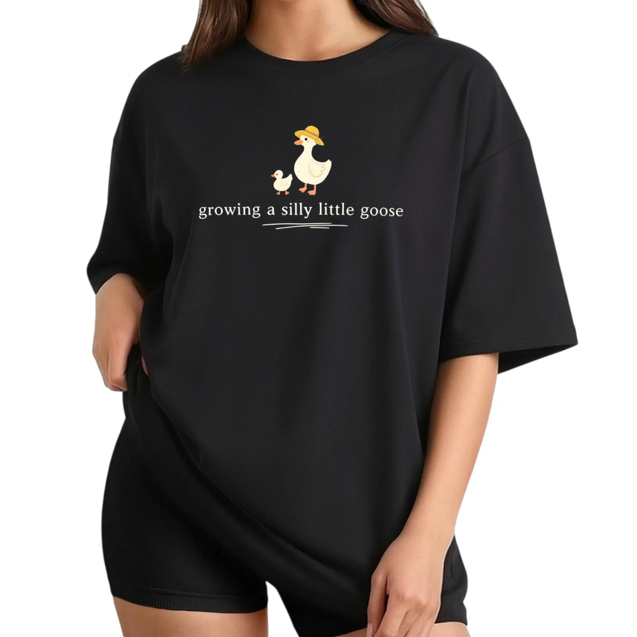 Growing a Silly Little Goose T-Shirt, Cute Pregnancy Announcement T-Shirt, Pregnant Tee, Homestead Mom Gift, Baby Shower Gift