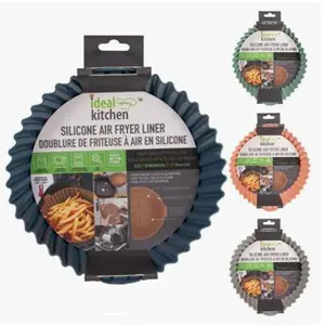 1 Pack Air Fryer Silicone Liners Air Fryer Silicone Pot Reusable Food Grade Silicone Airfryer Liners Baking Basket Accessories Replacement of Flammable Disposable Parchment Paper