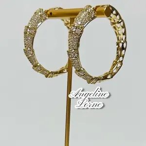 Hoop / Argollas 45mm Laminado 14k capas Oro Real Alta Calidad Uso Diario