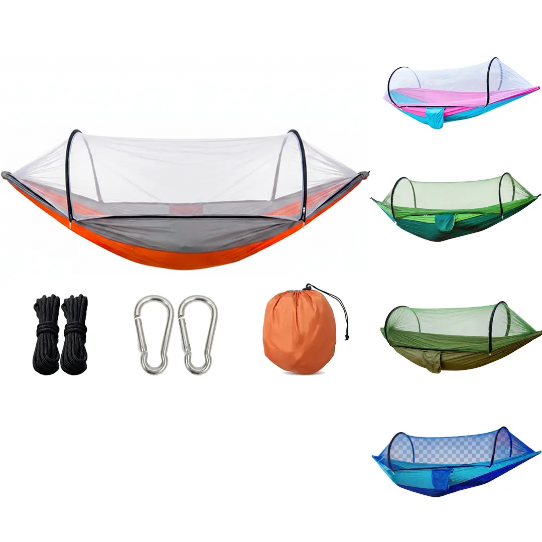 Portable Camping Hammock with Mosquito Net for adults，Camping Gear & Essentials, Carry Bag – Easy Setup, Single 300lb, Perfect for Outdoor, Garden, Park，mosquitonet