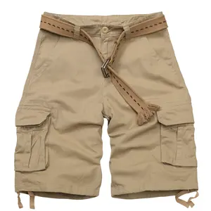 TRGPSG Men's Cotton Casual with Multi Pockets Outdoor Summer Shorts Twill Cargo Shorts(No Belt)