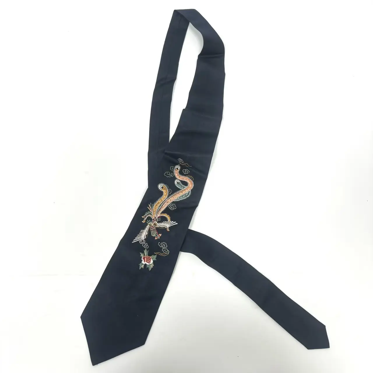 Pre-owned Dolce & Gabbana Embroidered Silk Tie, 10 cm Width, Blue N22907900