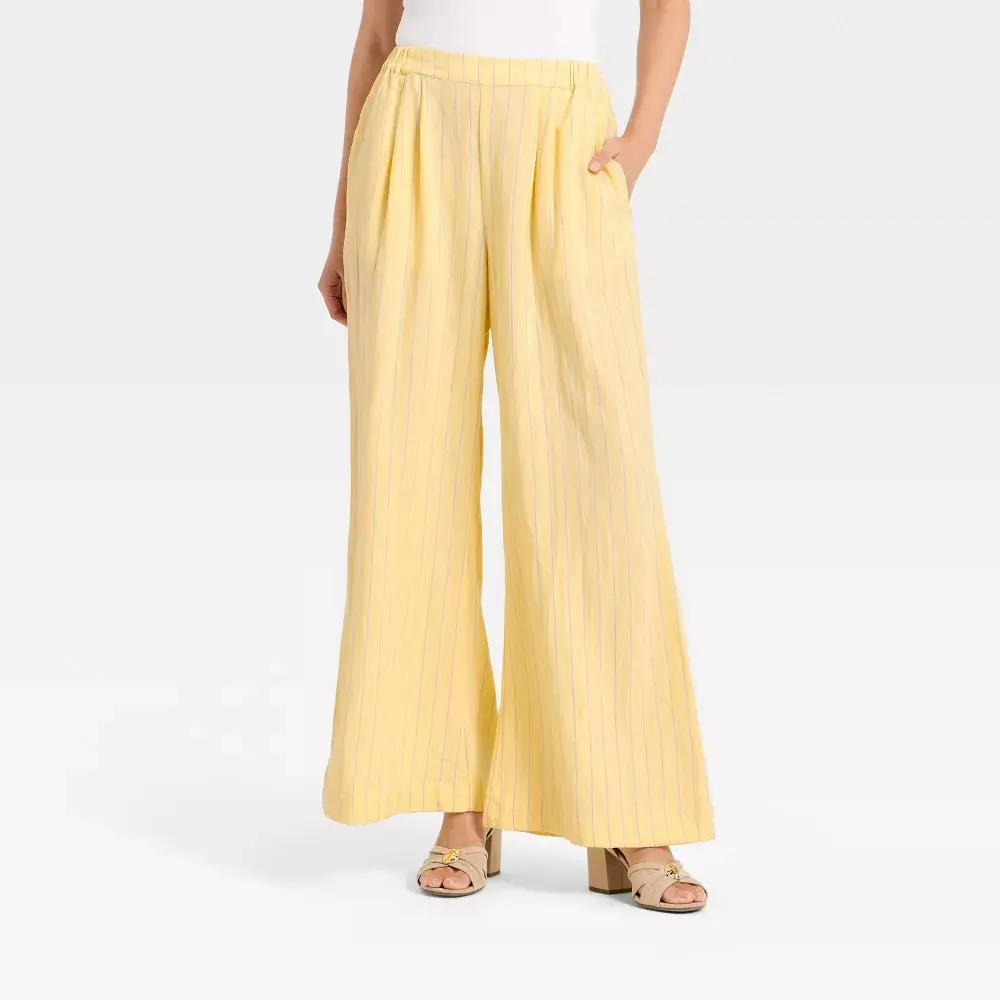 Women's Relaxed Linen Trousers - A New Day
