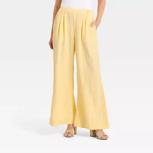 Women's Relaxed Linen Trousers - A New Day