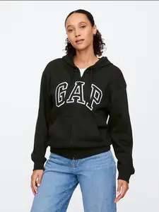 Relaxed Gap Logo Zip Hoodie Color Black