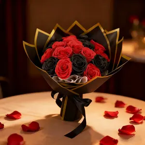 18pcs Realistic Rose Bouquet, Artificial Roses, Artificial Flowers Bouquet, Valentine's Day Gift, Wedding Favors, Mother's Day Present, Christmas Gift