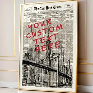 Retro Custom Quote Newspaper Poster, Trendy Aesthetic Print, Typography Art, Wall Decor, Personalized Newspaper Print Wall Art